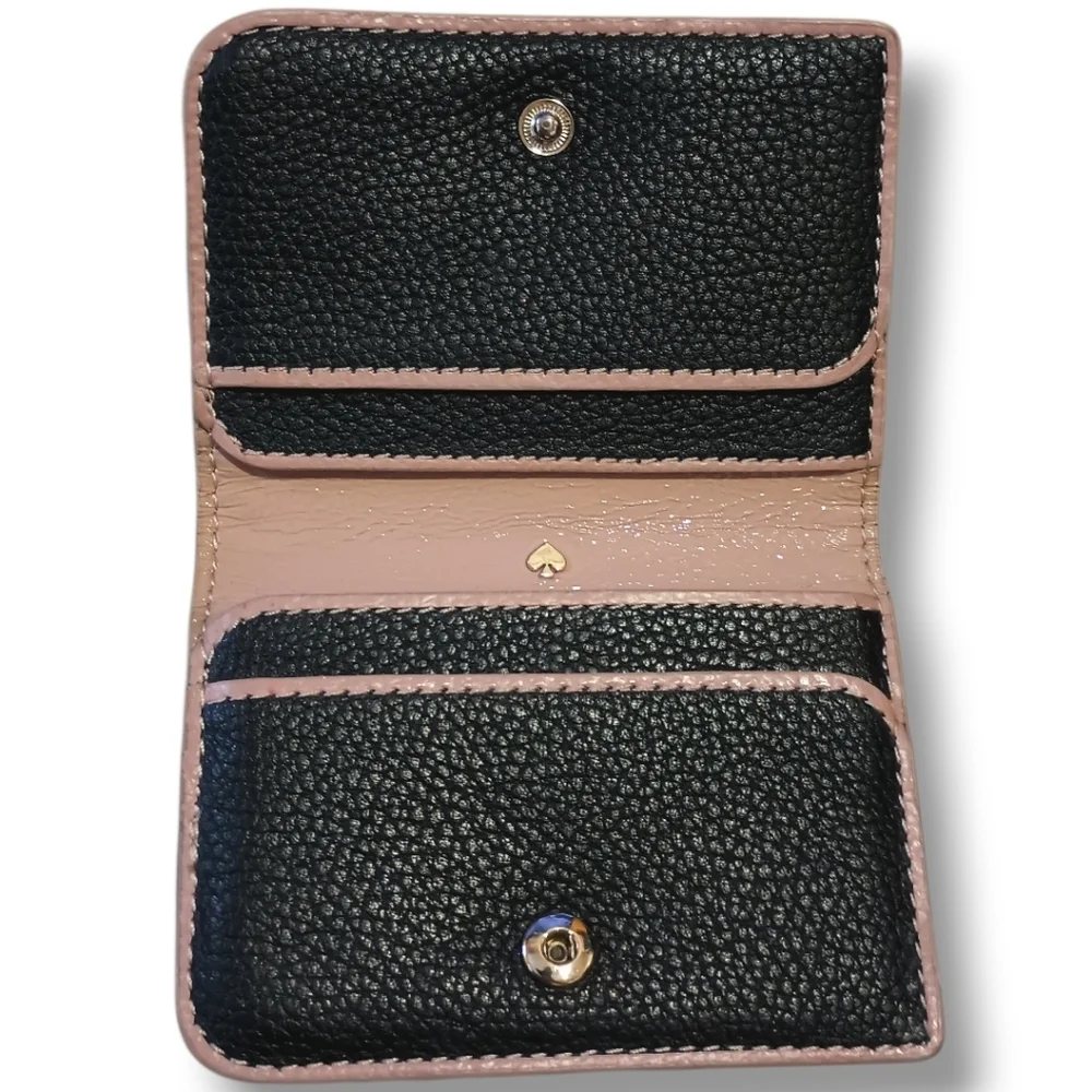 Kate Spade ♠️ Bifold Card Case | Black Leather | GUC - Picture 3 of 11